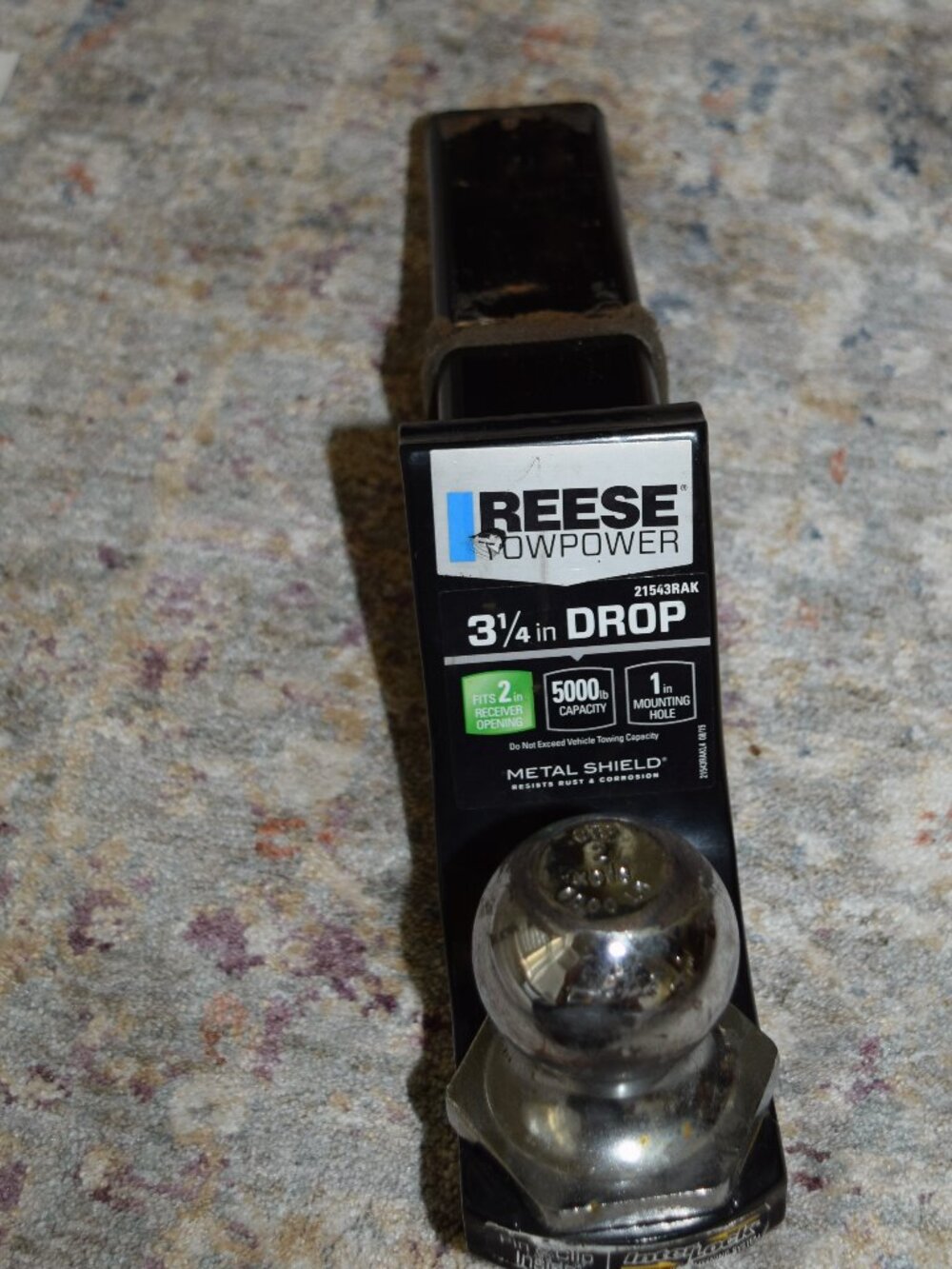 Reese Towpower 21543RAK 3-1/4” Drop Trailer Hitch Ball Mount Kit 2” Ball & Lock - Picture 2 of 6